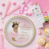 ピンク金ゴールドプリンセスベビーシャワー紙プレート ペーパープレート (パーティー)