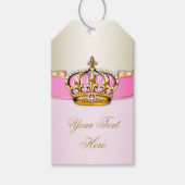 ピンク金ゴールドプリンセスベビーシャワー ギフトタグ (正面)
