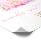 ピンク金ゴールドプリンセス城誕生日トリートサイン ポスター (角)