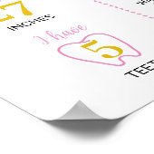 ピンク金ゴールドプリンセス城誕生日マイルストーンサイン ポスター (角)