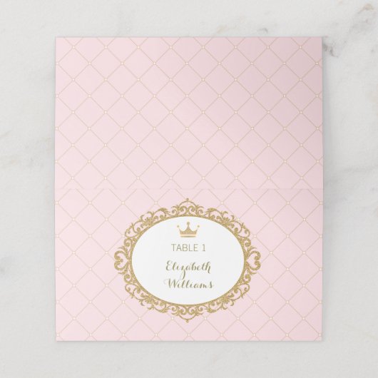 ピンク金ゴールドプリンセス座席表の表番号 プレイスカード (外部開封)