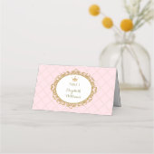 ピンク金ゴールドプリンセス座席表の表番号 プレイスカード (正面)