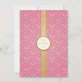 ピンク金ゴールドプリンセス|シンデレラ|王室の誕生日 招待状 (裏面)