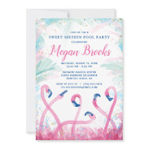 ピンク金ゴールドプールパーティートロピカルフラミンゴ誕生日