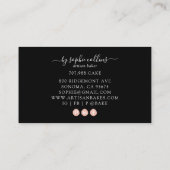 ピンク金ゴールドベーカー水彩ベーカー菓子シェフブラック 名刺 (裏面)