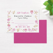 ピンク金ゴールドベーキング料理用具ギフト券 (デスク)