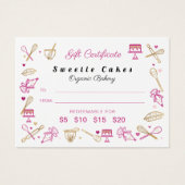 ピンク金ゴールドベーキング料理用具ギフト券 (正面)