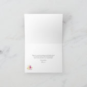 ピンク金ゴールドホットエアバルーン赤ちゃんシャワーありがとう サンキューカード (内部)