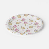 ピンク金ゴールドホットエアバルーン赤ちゃんシャワー ペーパープレート (アングル)