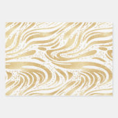 ピンク金ゴールドホワイトクリームハートカップケーキ誕生日 ラッピングペーパーシート (正面)