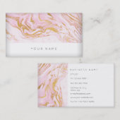 ピンク金ゴールドホワイトマーブルビップ名刺 名刺 (正面/裏面)