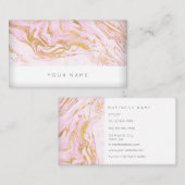 ピンク金ゴールドホワイトマーブルビップ名刺 名刺 (正面/裏面)