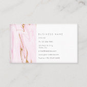 ピンク金ゴールドホワイトマーブルビップ抽象芸術 名刺 (裏面)