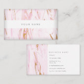 ピンク金ゴールドホワイトマーブルビップ抽象芸術 名刺 (正面/裏面)