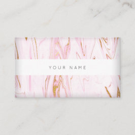 ピンク金ゴールドホワイトマーブルビップ抽象芸術 名刺