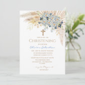 ピンク金ゴールドボホガールバプテスマ《キリスト教》洗礼式や命名式招待状 招待状 (スタンド正面)