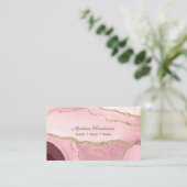 ピンク金ゴールドマーブルゲート美しい名刺 名刺 (スタンド正面)