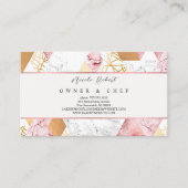 ピンク金ゴールドマーブルパティスリーパティシシェフベーカリー 名刺 (正面)