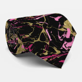 ピンク金ゴールドマーブルメンズタイ ネクタイ (ロール)