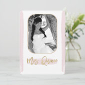 ピンク金ゴールドミクインスキンセニェラ写真写真 招待状 (スタンド正面)