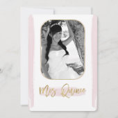 ピンク金ゴールドミクインスキンセニェラ写真写真 招待状 (正面)