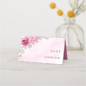 ピンク金ゴールドミニマル結婚リスト プレイスカード (裏面)