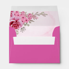 ピンク金ゴールドミニマル結婚リスト 封筒