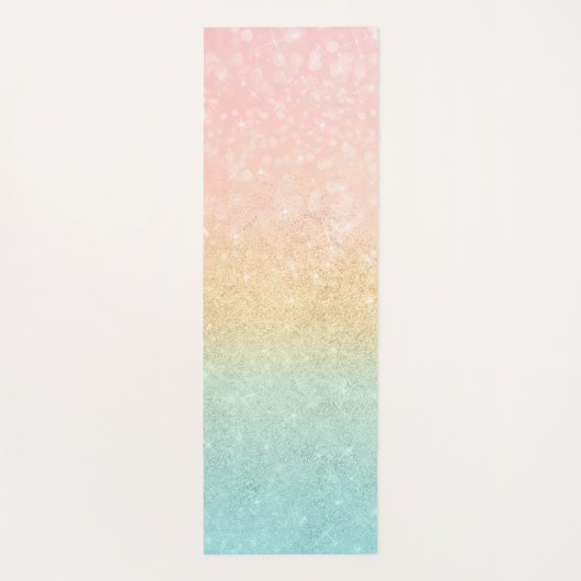 ピンク金ゴールドミントグリッターグラデーションラグジュアリーデザイン ヨガマット (裏面)