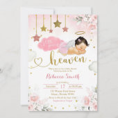 ピンク金ゴールドメキシコベビーエンジェルベビーシャワー 招待状 (正面)