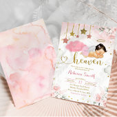 ピンク金ゴールドメキシコベビーエンジェルベビーシャワー 招待状