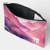 ピンク金ゴールドメタリック大理石名 アクセサリーポーチ (見開き)