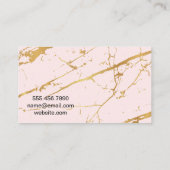 ピンク金ゴールドメタリック大理石 |抽象芸術 芸術的 名刺 (裏面)