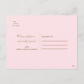 ピンク金ゴールドメリー&ブライトホリデードゥードルフォト シーズンポストカード (裏面)