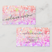 ピンク金ゴールドモダンカラーアルコールインクグリッター部 名刺 (正面/裏面)