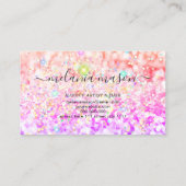 ピンク金ゴールドモダンカラーアルコールインクグリッター部 名刺 (裏面)