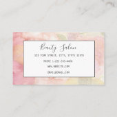 ピンク金ゴールドモノグラムフローラメイクアップアーティストヘアサロン 名刺 (裏面)