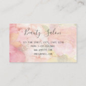 ピンク金ゴールドモノグラムフローラメイクアップアーティストヘアサロン 名刺 (裏面)