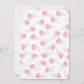 ピンク金ゴールドユニコーンフローラ水色ベビーシャワー 招待状 (裏面)