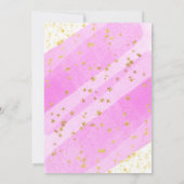 ピンク金ゴールドユニコーンベビー散水 招待状 (裏面)