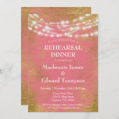 ピンク金ゴールドライツリハーサルディナー招待状 招待状 (正面/裏面)