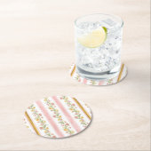 ピンク金ゴールドラウンドコースター ラウンドペーパーコースター (インサイチュ)