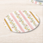 ピンク金ゴールドラウンドコースター ラウンドペーパーコースター (アングル)