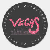 ピンク金ゴールドラスベガスキンセアニラありがとうございました ラウンドシール (正面)