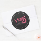 ピンク金ゴールドラスベガスキンセアニラありがとうございました ラウンドシール (封筒)