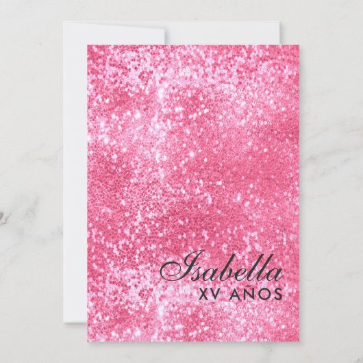 ピンク金ゴールドラスベガスクインセアニラ誕生日 招待状 (裏面)