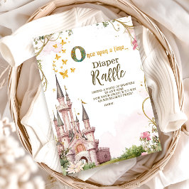 ピンク金ゴールドリトルプリンセス王室のおむつラッフル エンクロージャーカード