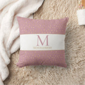 ピンク金ゴールドレインドロップモダントレンディーモノグラム クッション (ブランケット)