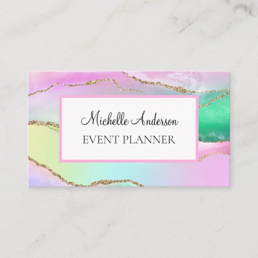 ピンク金ゴールドレインボーゲート 名刺 (正面)