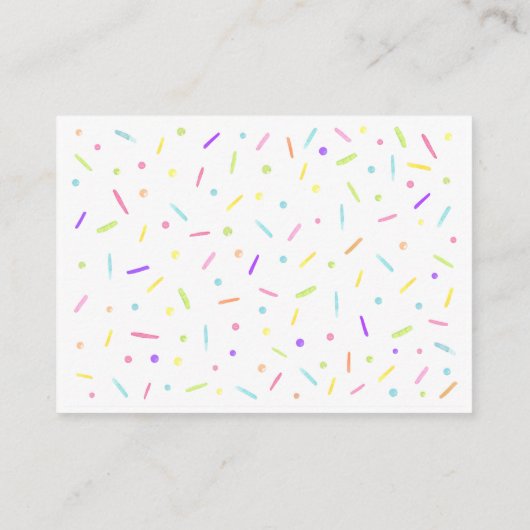 ピンク金ゴールドレインボーベビー振りおむつラッフル エンクロージャーカード (裏面)