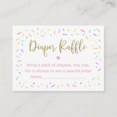 ピンク金ゴールドレインボーベビー振りおむつラッフル エンクロージャーカード (正面)